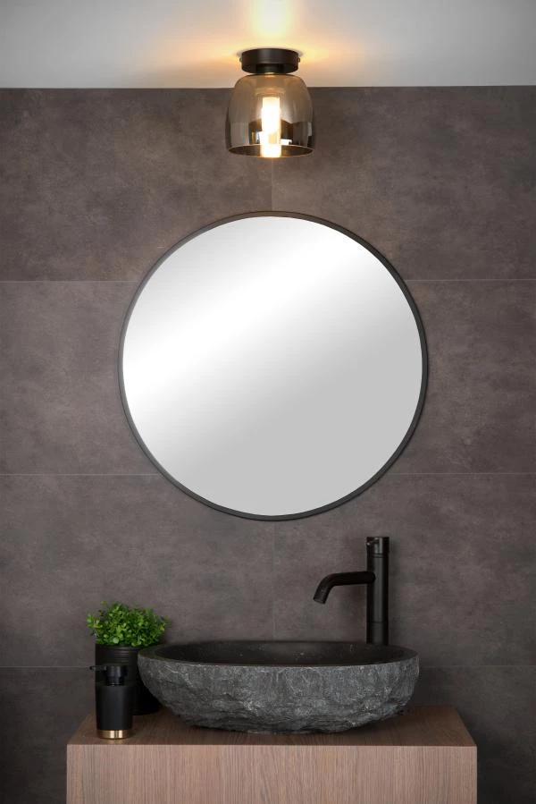 Lucide TYLER - Plafonnière Badkamer - Ø 16,1 cm - 1xG9 - IP44 - Zwart - sfeer 5